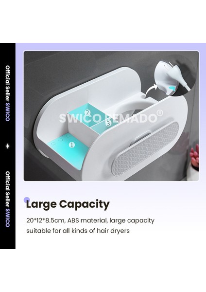 Saç Kurutma Makinesi Tutacağı Matkapsız Banyo Askısı (Yurt Dışından) fırsatları