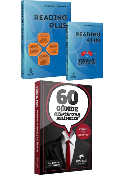 Akın Dil 2023 Akın Dil Reading Plus+Modadil Yds 60 Günde Ezberbozan Yökdil Fen Kelimeler