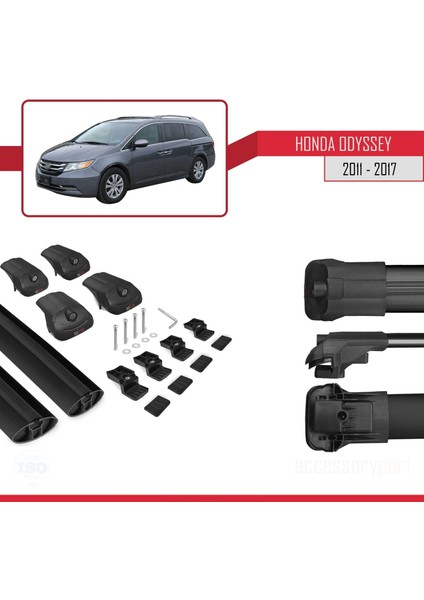 Honda Odyssey 2011-2017 Arası ile Uyumlu Ace-1 Ara Atkı Tavan Barı Siyah modelleri