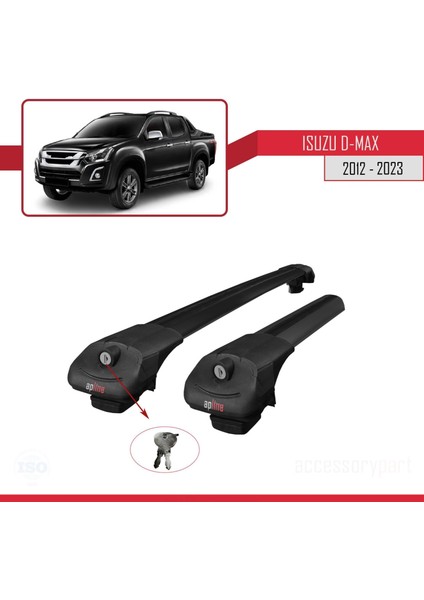 Isuzu D-Max 2012 ve Sonrası ile Uyumlu Ace-1 Ara Atkı Tavan Barı Siyah