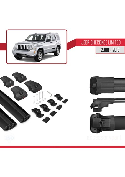 Jeep Cherokee (Kk) 2008-2013 Arası ile Uyumlu Ace-1 Ara Atkı Tavan Barı Siyah modelleri