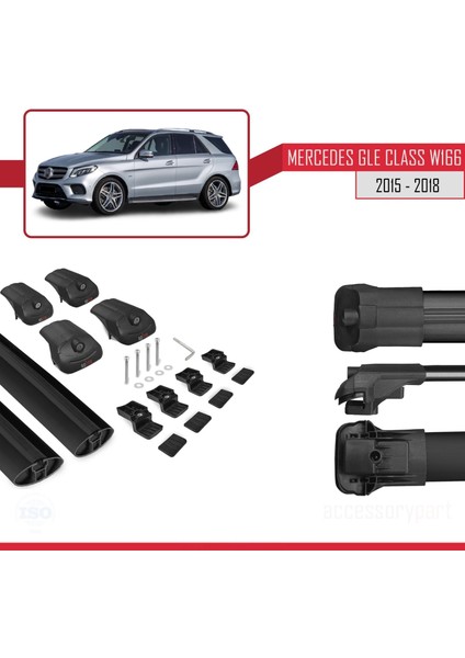 Mercedes Gle Class (W166) 2015-2018 Arası ile Uyumlu Ace-1 Ara Atkı Tavan Barı Siyah modelleri