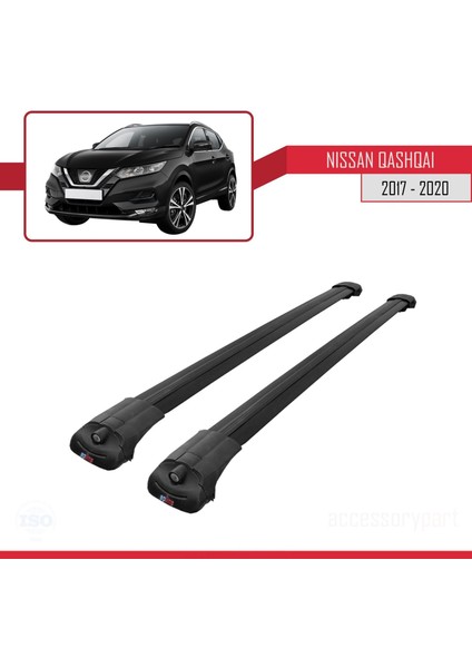 Nissan Qashqai 2017-2020 Arası ile Uyumlu Ace-1 Ara Atkı Tavan Barı Siyah