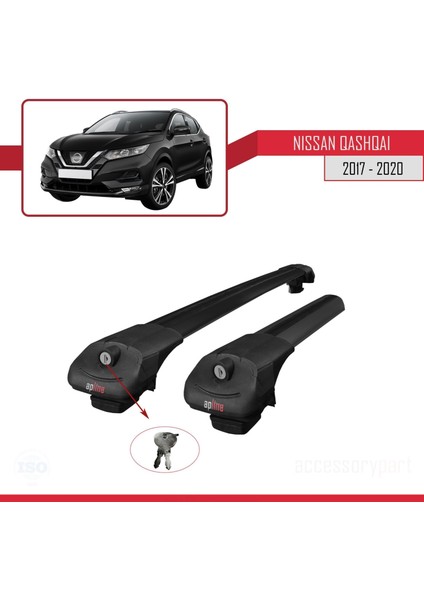 Nissan Qashqai 2017-2020 Arası ile Uyumlu Ace-1 Ara Atkı Tavan Barı Siyah