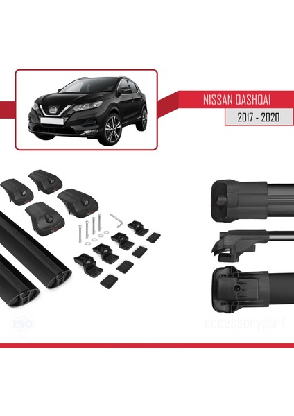 Nissan Qashqai 2017-2020 Arası ile Uyumlu Ace-1 Ara Atkı Tavan Barı Siyah