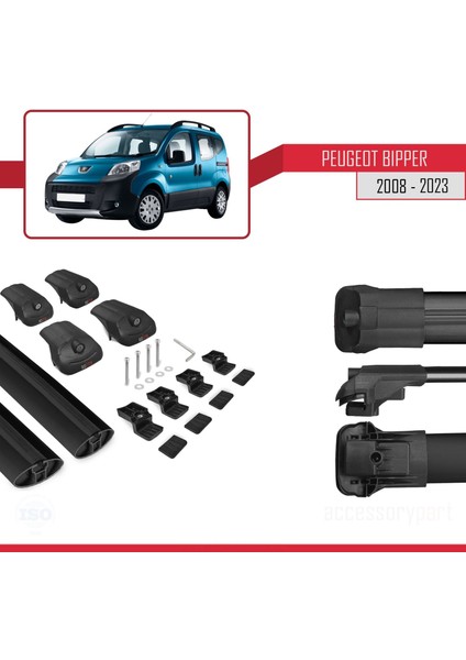 Peugeot Bipper 2008 ve Sonrası ile Uyumlu Ace-1 Ara Atkı Tavan Barı Siyah