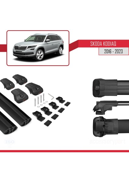 Skoda Kodiaq 2016 ve Sonrası ile Uyumlu Ace-1 Ara Atkı Tavan Barı Siyah modelleri