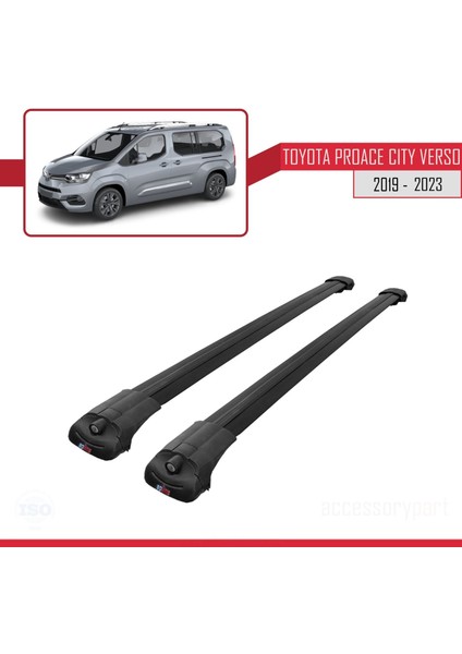 Toyota Proace City Verso 2019 ve Sonrası ile Uyumlu Ace-1 Ara Atkı Tavan Barı Siyah