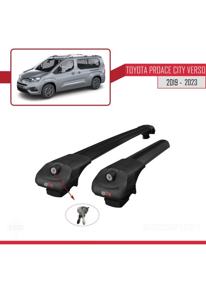Toyota Proace City Verso 2019 ve Sonrası ile Uyumlu Ace-1 Ara Atkı Tavan Barı Siyah fiyatları