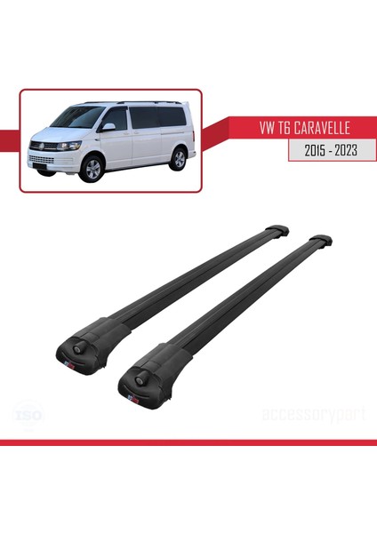 Volkswagen Caravelle (T6) 2015 ve Sonrası ile Uyumlu Ace-1 Ara Atkı Tavan Barı Siyah