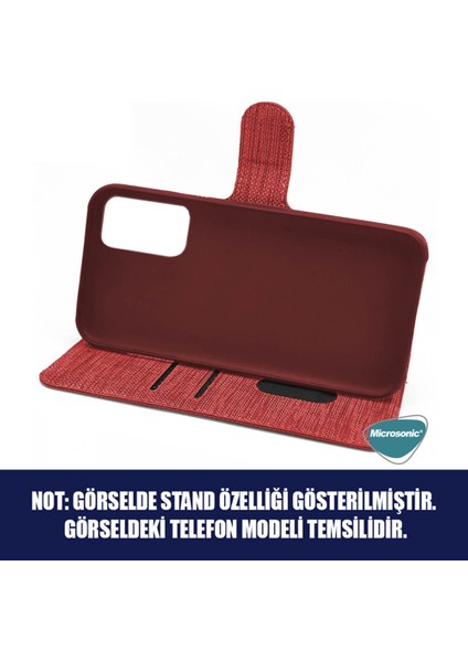 Xiaomi Redmi 10A Kılıf Fabric Book Wallet Kırmızı modelleri