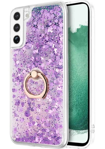 Samsung Galaxy S22 Plus Kılıf Glitter Liquid Holder Mor