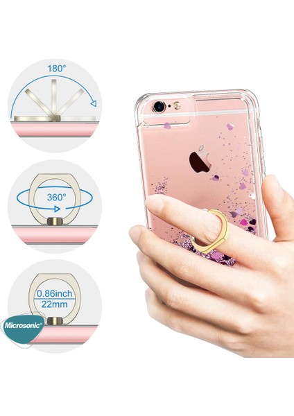 Xiaomi Poco C40 Kılıf Glitter Liquid Holder Pembe