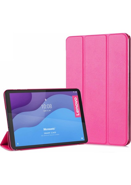 Lenovo Tab M10 3.nesil 10.1`` Kılıf (TB-328F) Slim Translucent Back Smart Cover Pembe