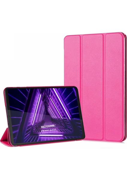 Lenovo Tab M10 Plus 3.nesil 10.6`` Kılıf (TB-125F-TB-128F) Slim Translucent Back Smart Cover Pembe