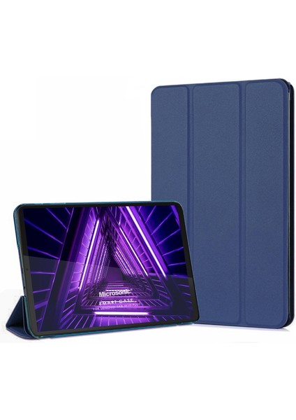 Lenovo Tab M10 Plus 3.nesil 10.6`` Kılıf (TB-125F-TB-128F) Slim Translucent Back Smart Cover Lacivert