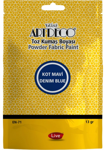 Toz Kumaş Boyası Kot Mavi 13 gr 1 Adet