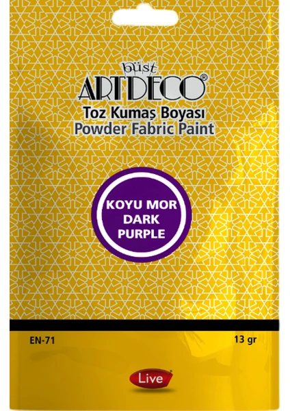 Toz Kumaş Boyası Koyu Mor 13 gr 1 Adet