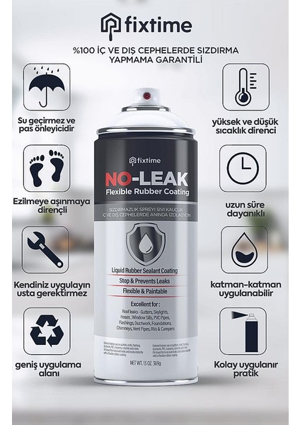 Noleak 2 1 Paket Su Izolasyon Sızıntı Onarım Spreyi Su Geçirmez Beyaz 1200ML Noleak3