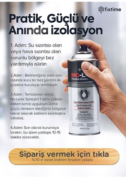 Noleak 2 1 Paket Su Izolasyon Sızıntı Onarım Spreyi Su Geçirmez Beyaz 1200ML Noleak3