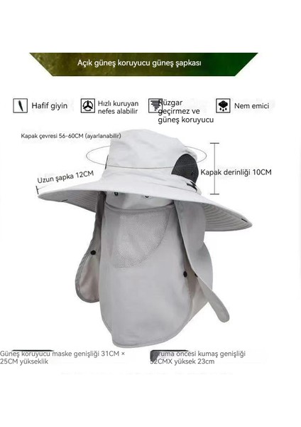 Yeni Erkek Güneşlik Şapkası Büyük Saçaklı Dağcılık Şapkası (Yurt Dışından)