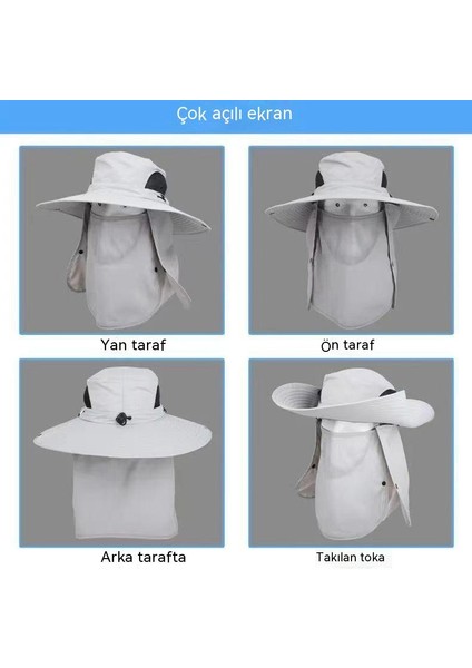 Yeni Erkek Güneşlik Şapkası Büyük Saçaklı Dağcılık Şapkası (Yurt Dışından)