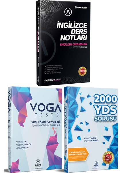 Akın Dil 2023 Akın Dil Ingilizce Ders Notları+Akın Dil Voga Tests+Akın Dil 2000 Yds Sorusu