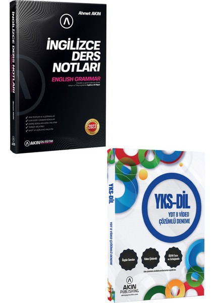 Akın Dil 2023 Akın Dil Ingilizce Ders Notları+Akın Dil Yks-Dil Ydt 8 Video Çözümlü Deneme