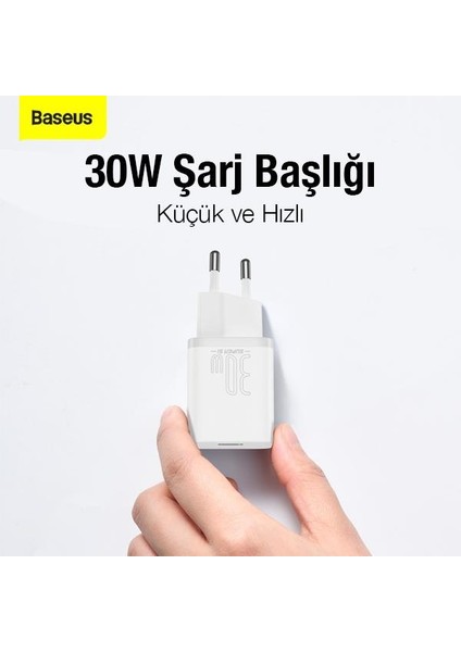 30W Super Pd Type C Ultra Hızlı Şarj Adaptörü, Akıllı Çipli,ısınmaz,telefon,tablet Şarj Aleti