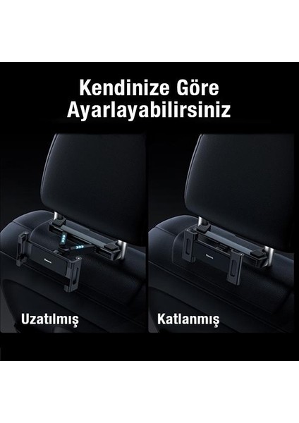 Ayarlanabilir 360 Derece Dönebilen Araç Arka Koltuk Tablet Tutucu Araç Tablet Tutucu