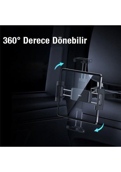 Ayarlanabilir 360 Derece Dönebilen Araç Arka Koltuk Tablet Tutucu Araç Tablet Tutucu