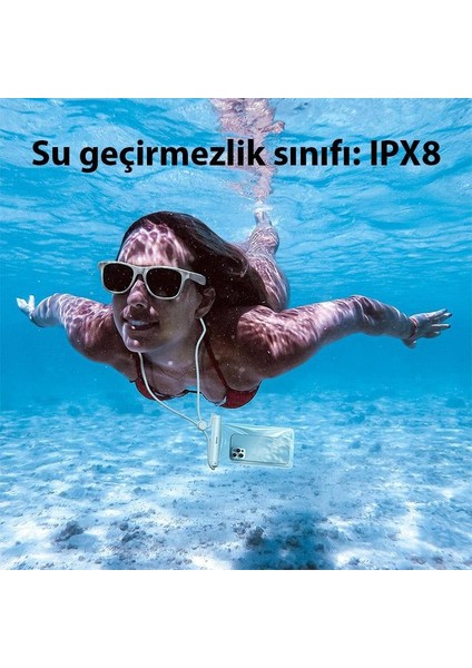 Ipx8 Su Geçirmez Su Altı Dokunmatik Telefon Kılıfı, Boyun Askılı, Deniz, Havuz Için Kılıf