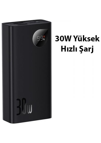 Premium 30W 10000MAH Dijital Göstergeli Taşınabilir Powerbank, Super Vooc Hızlı Powerbank