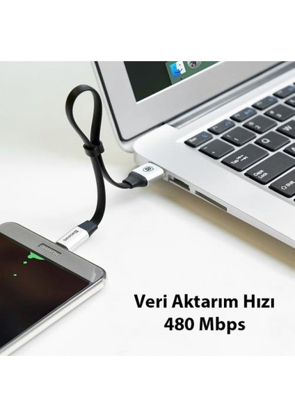 480MBPS 23CM USB To Type C Şarj ve Data Kablosu,ultra Hızlı Powerbank ve Veri Aktarım Kablosu