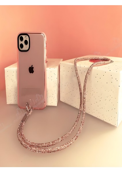 Swarovski Taşlı Parlak Rose Gold Telefon Boyun Askı Ipi fiyatları