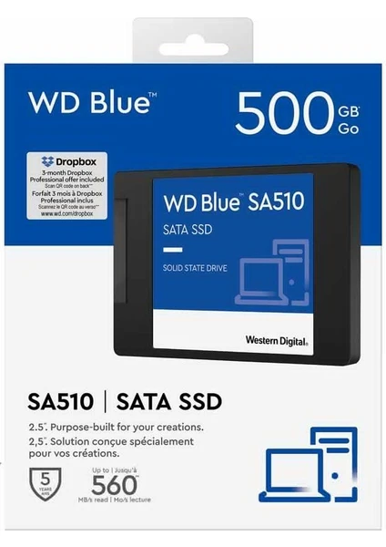 Wd Blue 500GB 560MB-530MB Sata3 SSD