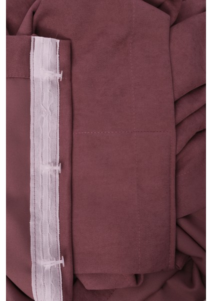 Tek Kanat Gül Kurusu Renk Ada Pilesiz Fon Perde fiyatları