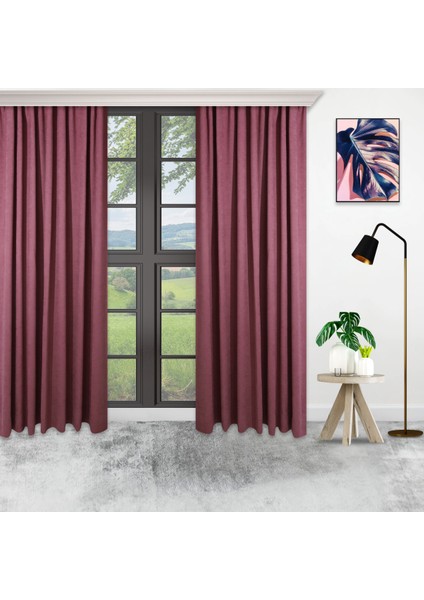 Tek Kanat Gül Kurusu Renk Ada Pilesiz Fon Perde indirimleri