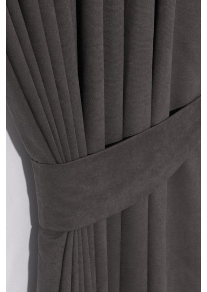 Tek Kanat Koyu Gri Antrasit Renk Ada Pilesiz Fon Perde modelleri