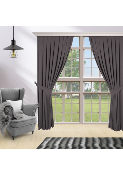 Tek Kanat Koyu Gri Antrasit Renk Ada 1-2,5 Orta Pile Fon Perde indirimleri