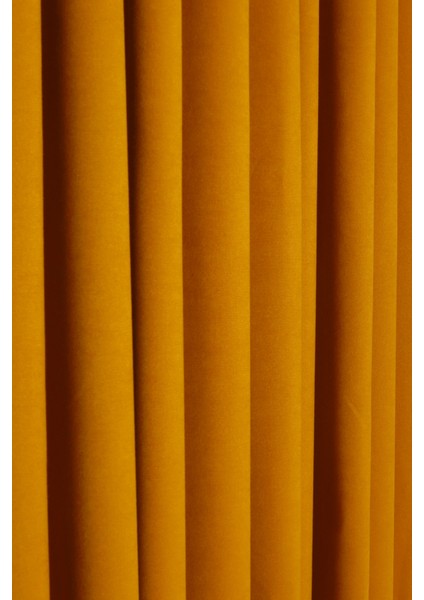 Tek Kanat Hardal Renk Ada Pilesiz Fon Perde modelleri