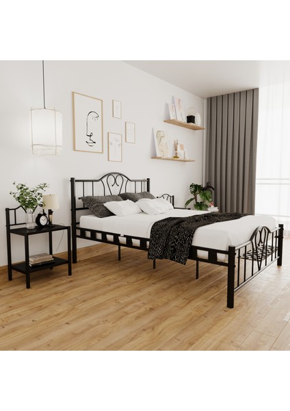 Orkide Çift Kişilik Ferforje Metal Karyola 160x200 Siyah fiyatları