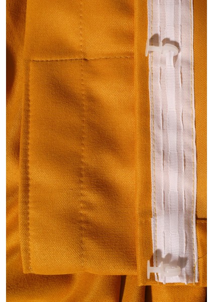 Tek Kanat Hardal Renk Ada Pilesiz Fon Perde fiyatları