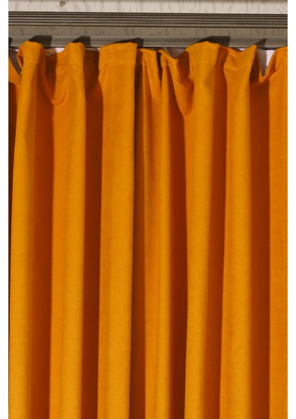 Tek Kanat Hardal Renk Ada Pilesiz Fon Perde fırsatları