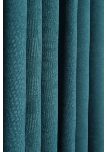 Tek Kanat Petrol Mavi Renk Ada Pilesiz Fon Perde modelleri