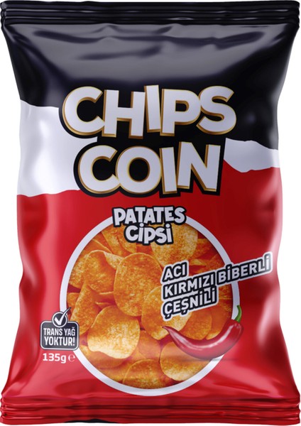 Coin Acı Kırmızı Biberli Çeşnili Patates Cipsi 135G