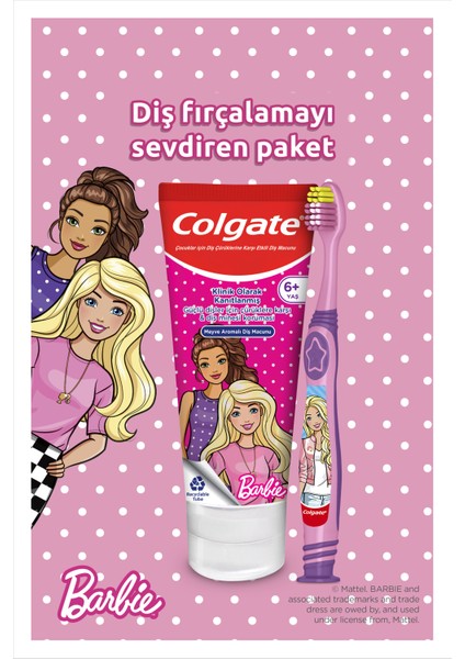 Barbie Çürüklere Karşı Etkili Meyve Aromalı Çocuk Diş Macunu + Diş Fırçası modelleri