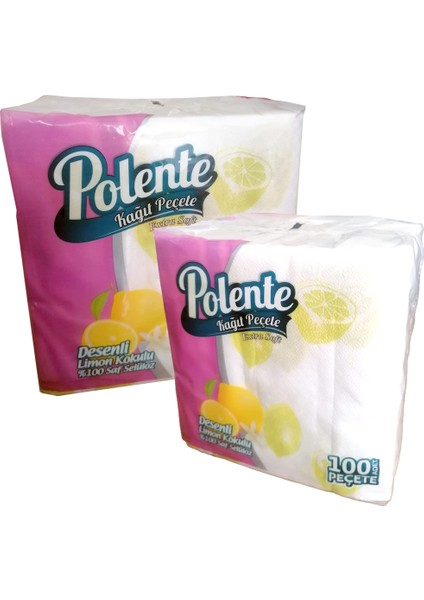 Kağıt Peçete Limon Desenli 33X33 100 Adet - 2 Paket