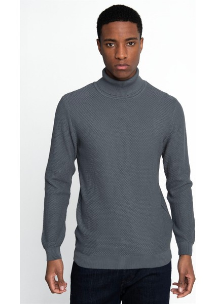 Slim Fit Dar Kesim Balıkçı Yaka Desenli Erkek Kazak fiyatları