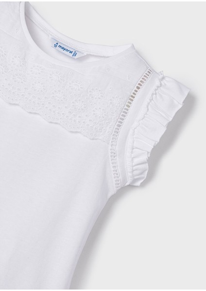 Kız Çocuk Nakışlı Bluz Beyaz 3074 modelleri